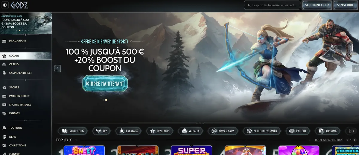 Godz homepage casino en ligne fiable