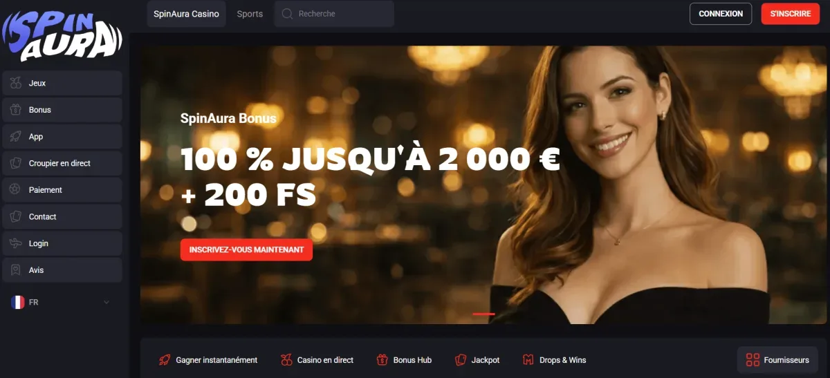 SpinAura homepage les casinos en ligne les plus fiables